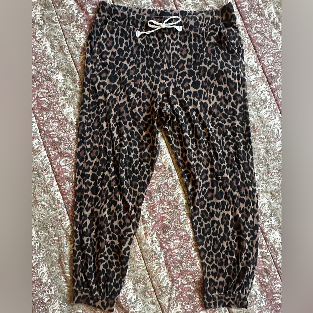 J.Crew Dreamy pajama jogger pant in leopard